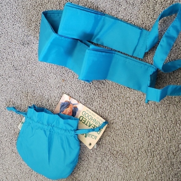 Vintage aquasheen pleated rainhood blue 100% nylon - Picture 2 of 6